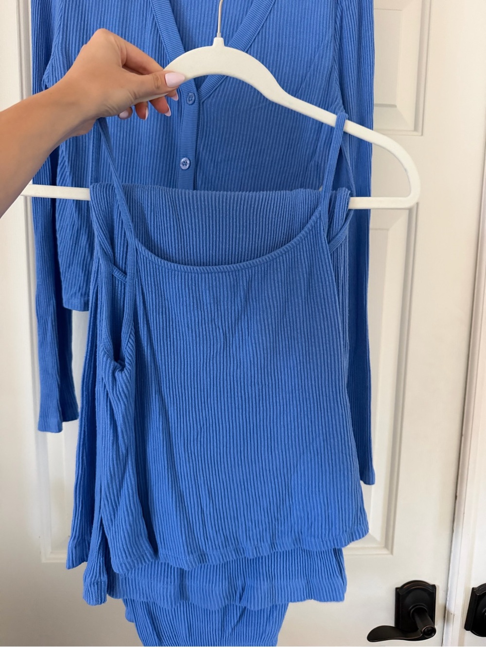 Auden Light Blue Ribbed Knit Top - Picture 3 of 3